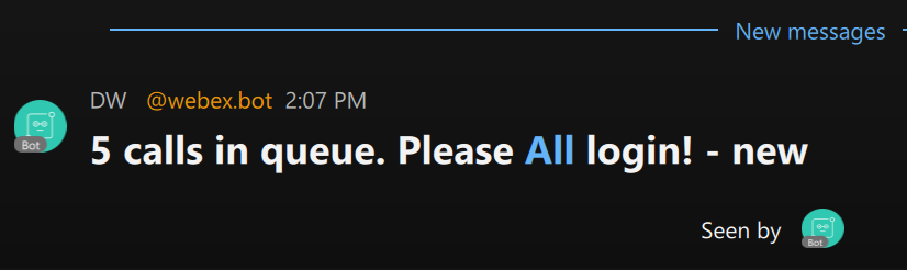 Alert in Webex from 2Ring Dashboards & Wallboards