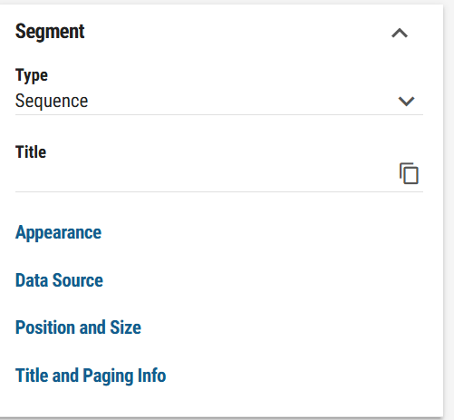 Screenshot showing the sequences editor in 2Ring Dashboards & Wallboards