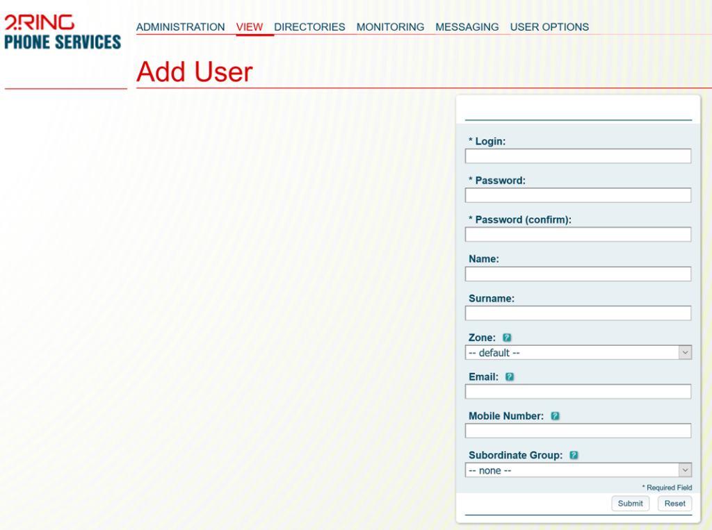 User profile creation