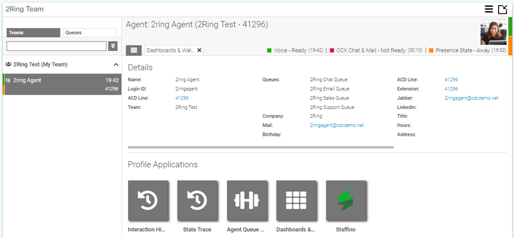 2Ring Team Gadget in Cisco Finesse