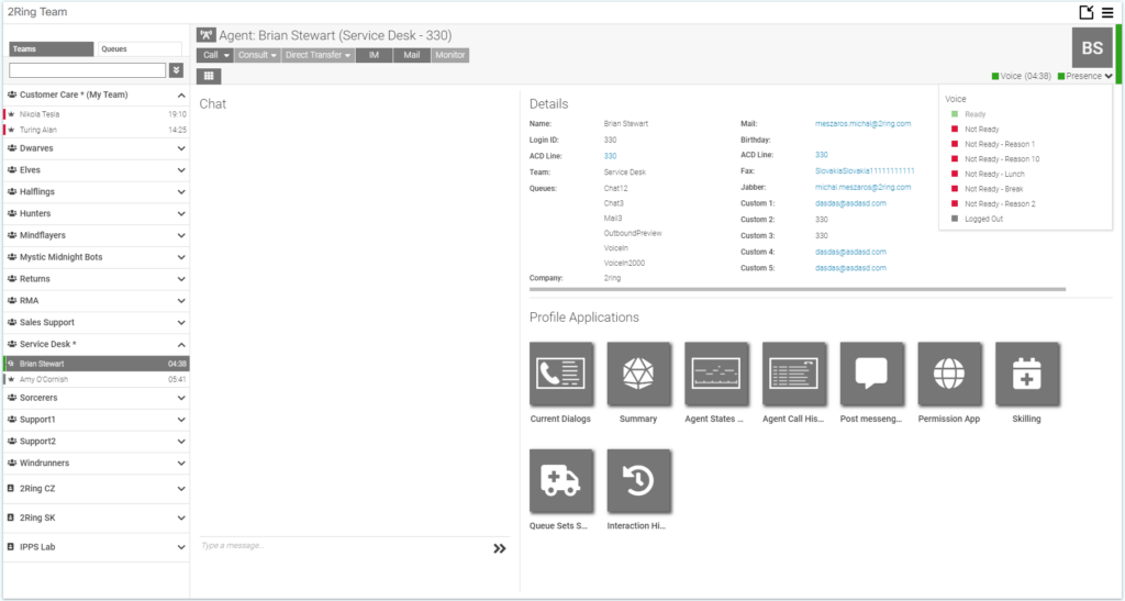Changing state in Cisco Finesse