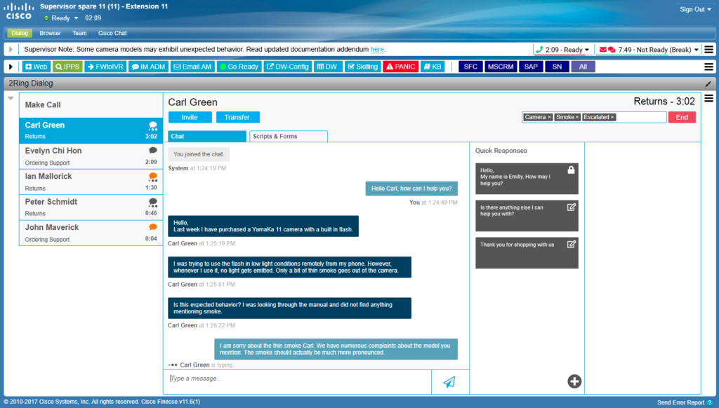 Chat and email routing