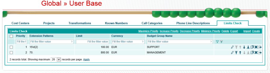 Defining User Groups by Extension Ranges