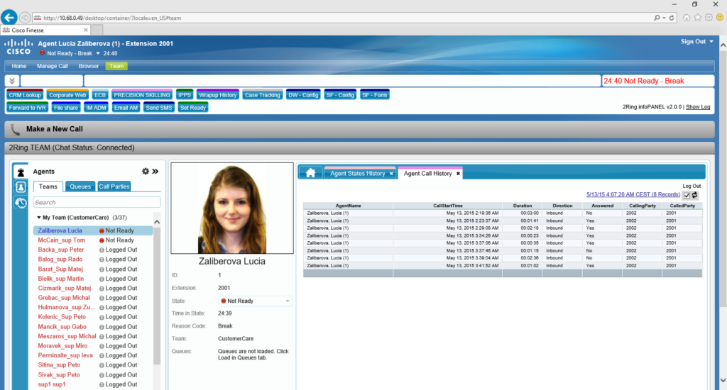 Agents can see profiles and state of agents from other teams