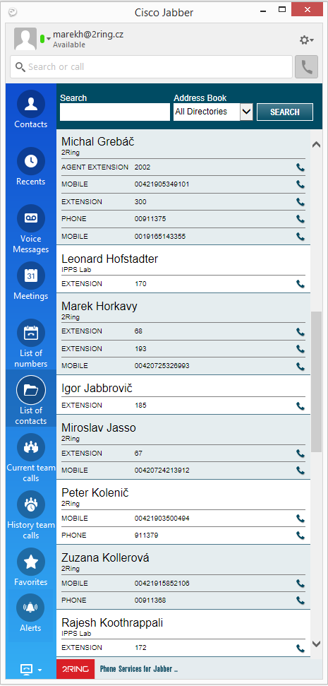 Cisco Jabber Integration