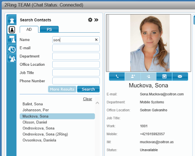 Active Directory Contact Search in Team Gadget