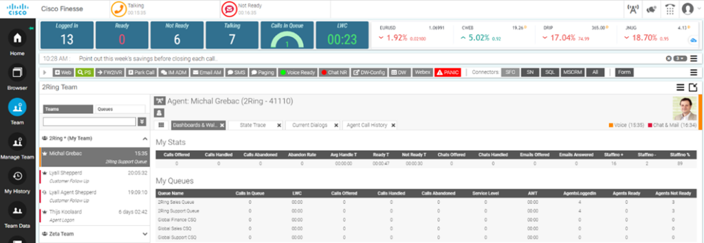 Real-Time Visibility on Agent Stats