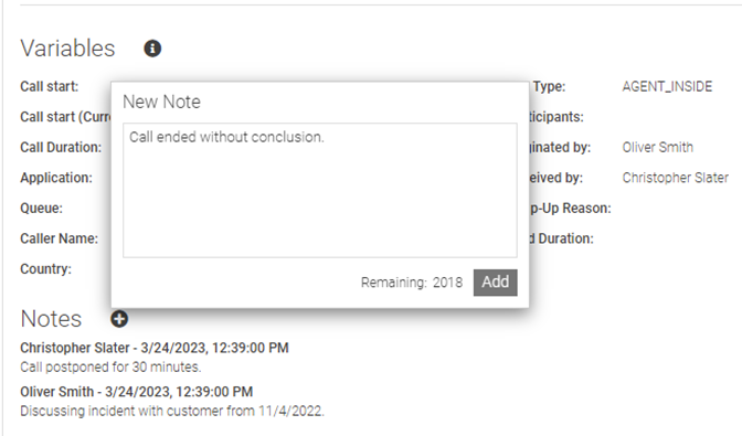 Adding notes to Interactions in 2Ring Gadgets for Cisco Finesse