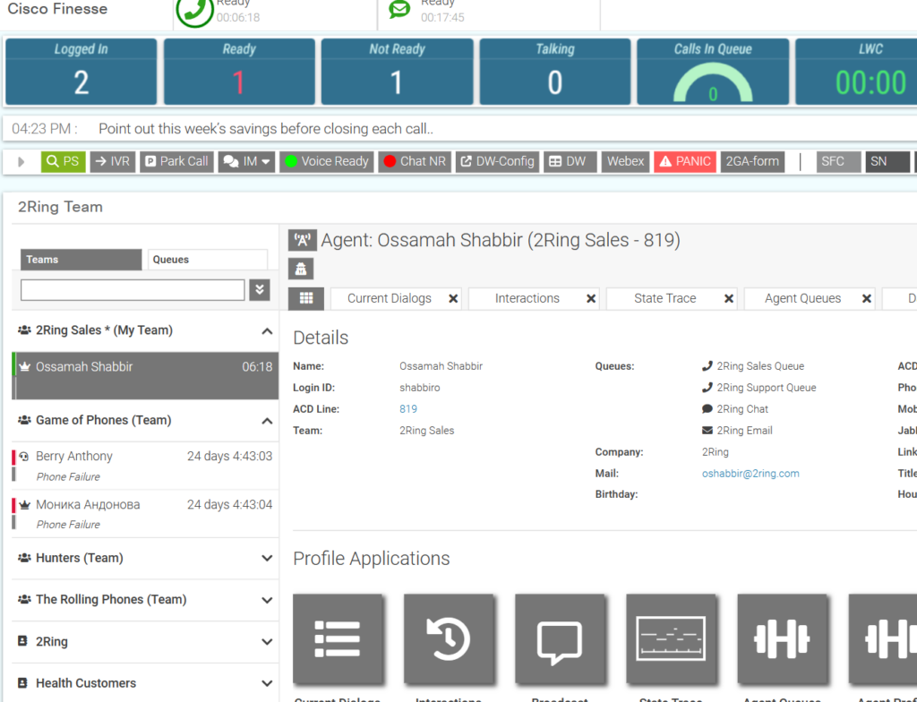 Native Gadgets in Cisco Finesse