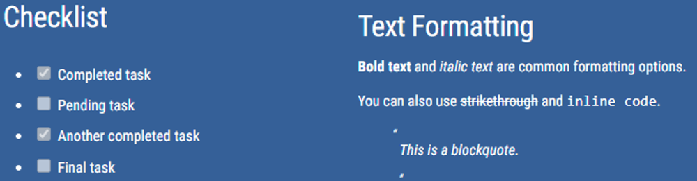 Example of own content in banner and label